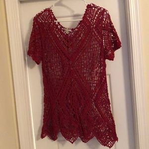 Red lace top